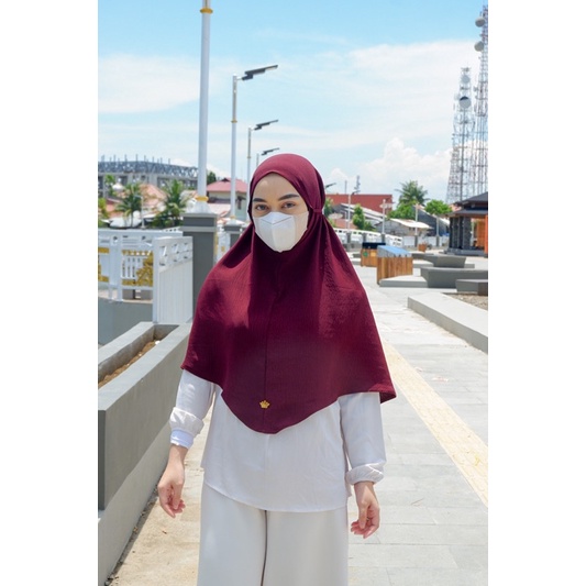 Jilbab Bergo Instan Maroon | Jilbab Instan | Jilbab Tali | Bergo Premium