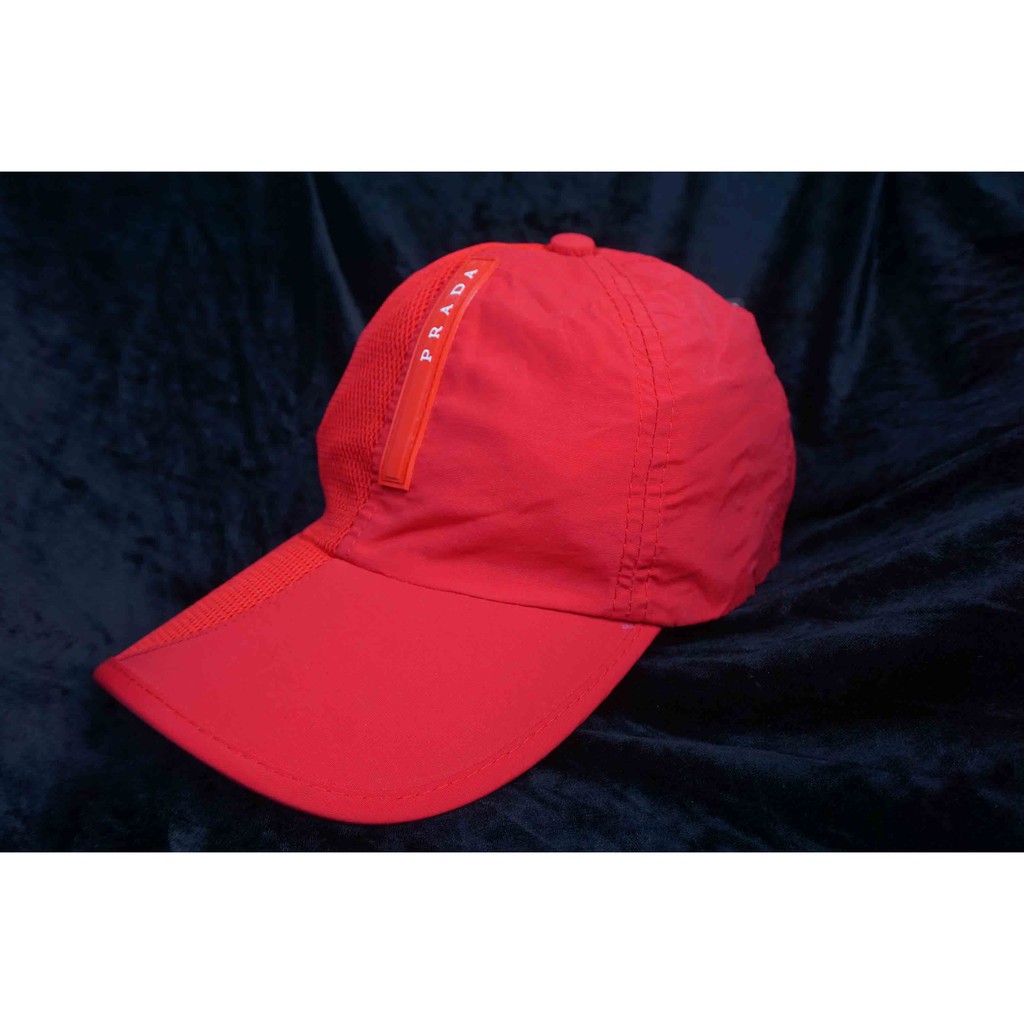 Topi Baseball Prada Unisex Red Onesize
