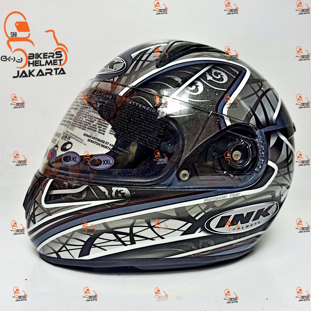 INK HELM FUSION #2 ALL GREY MET GUN METAL FULL FACE