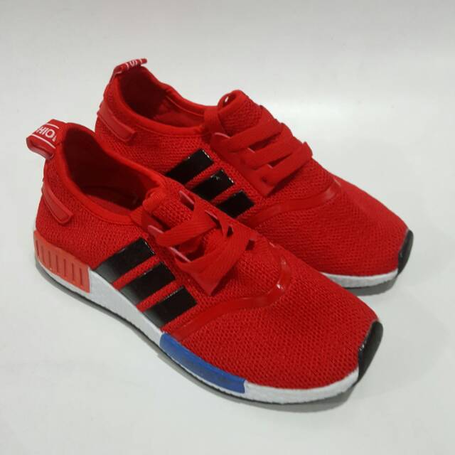 Sepatu Kets Anak Adidas NMD Junior Hitam Pink Merah Navy