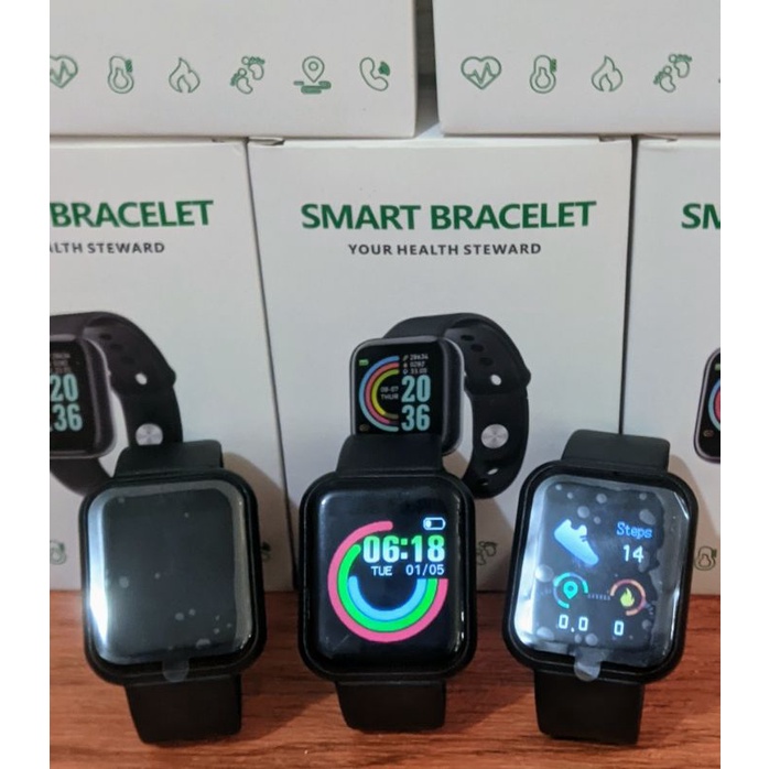 smart watch Bluetooth Sport Waterproof Fitness Y68 Bracelet hitam