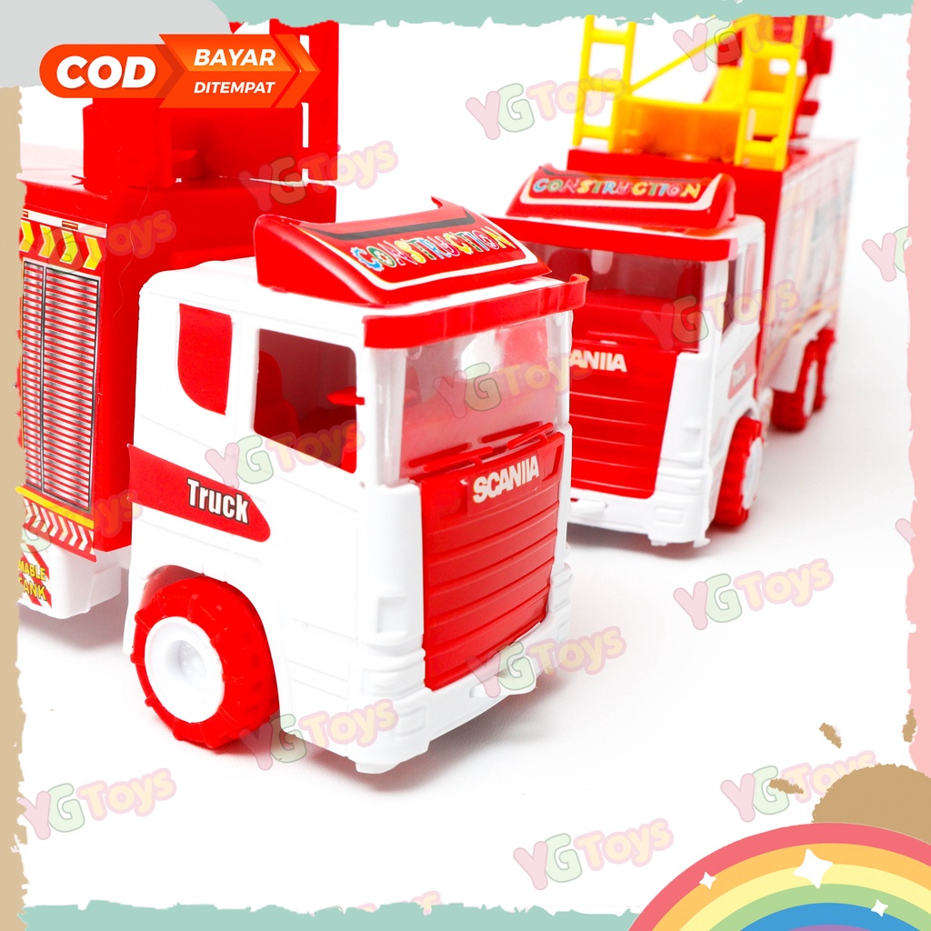 YGtoys Mobil Pemadam Kebakaran Mainan Fire Truck Station Damkar Laki Laki Fire Rescue