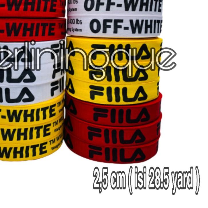 Pita Sablon Lebar 2,5 CM @28.5Yard Pita Kain Webing Craft Tali Tas Celana Dekorasi dll