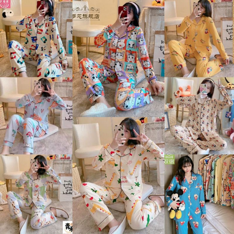 PIYAMA PP BAJU TIDUR WANITA IMPORT motif