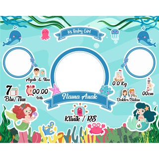Biodata bayi lucu cetak + bingkai 10Rs Baby girl