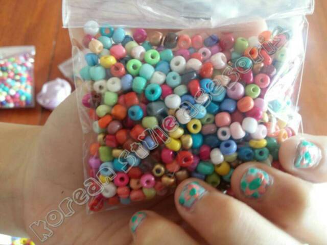 mote pasir /mote warna warni / glass beads 1 PACK