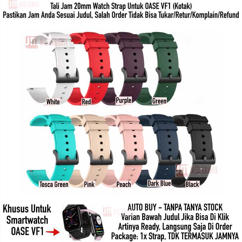 P20Q Strap Oase VF1 Fashion Watch - Tali Jam Tangan 20mm Rubber Silikon Halus