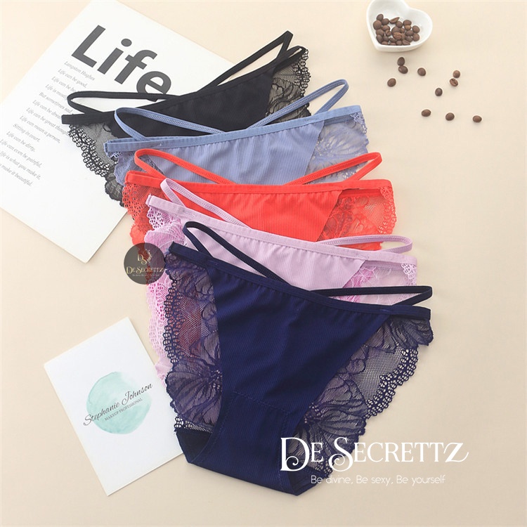 Desecrettz Panties #035 Celana Dalam Wanita, Soft Lace Panties, Celana Dalam Model Bikini Bahan Spandeks dan Soft Lace, Lembut di Kulit