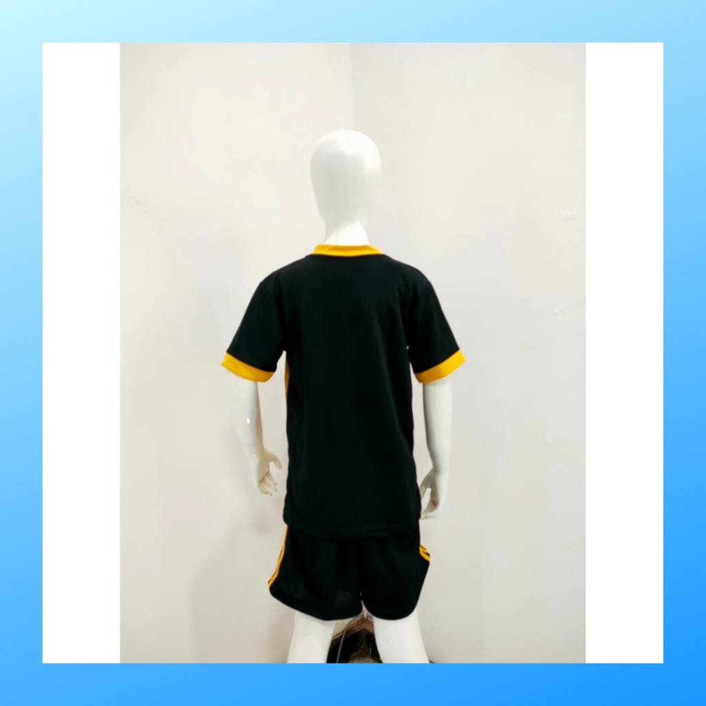 Kaos futsal anak laki-laki jersey sepak bola baju celana setelan jersy perempuan stelan t-shirt outfit seragam kostum olahraga casual suit pakaian jarsey oblong apparel sports jersi soccer ST.AD166 gold