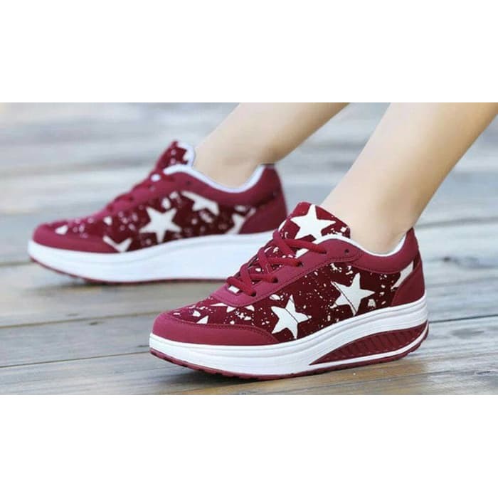 KH154 Ins Hot Sepatu  Tinggi  Wanita  Kasual Sneakers 