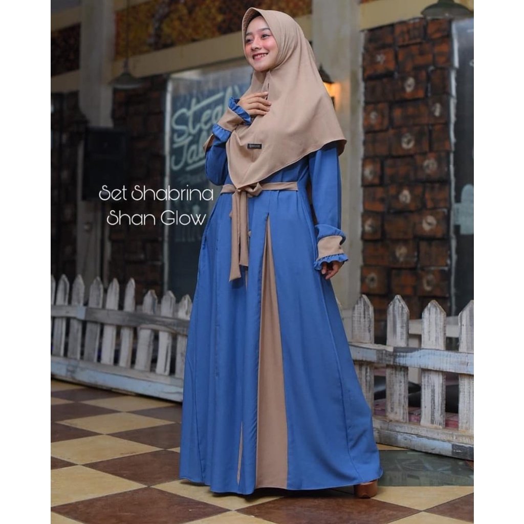 Gamis set Khimar shabrina ORI SHAN GLOW remaja syari casual Itycrepe terbaru