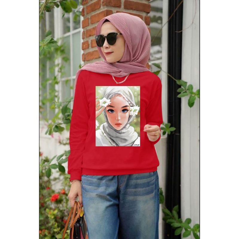 Baju Lengan Panjang Wanita Muslimah Hijabers Kaos Distro Keren Kekinian