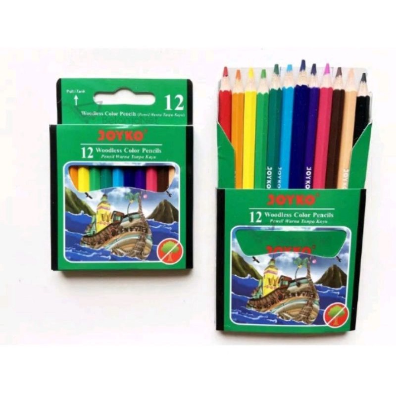 

Pensil Warna / Color Pencil Joyko CP-107 Woodless Pendek 12 Warna