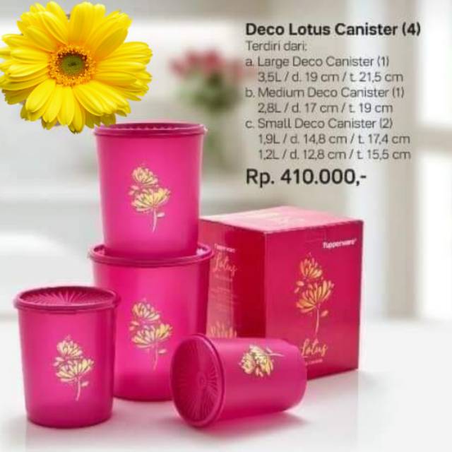 Promo Tupperware Deco Lotus Canester