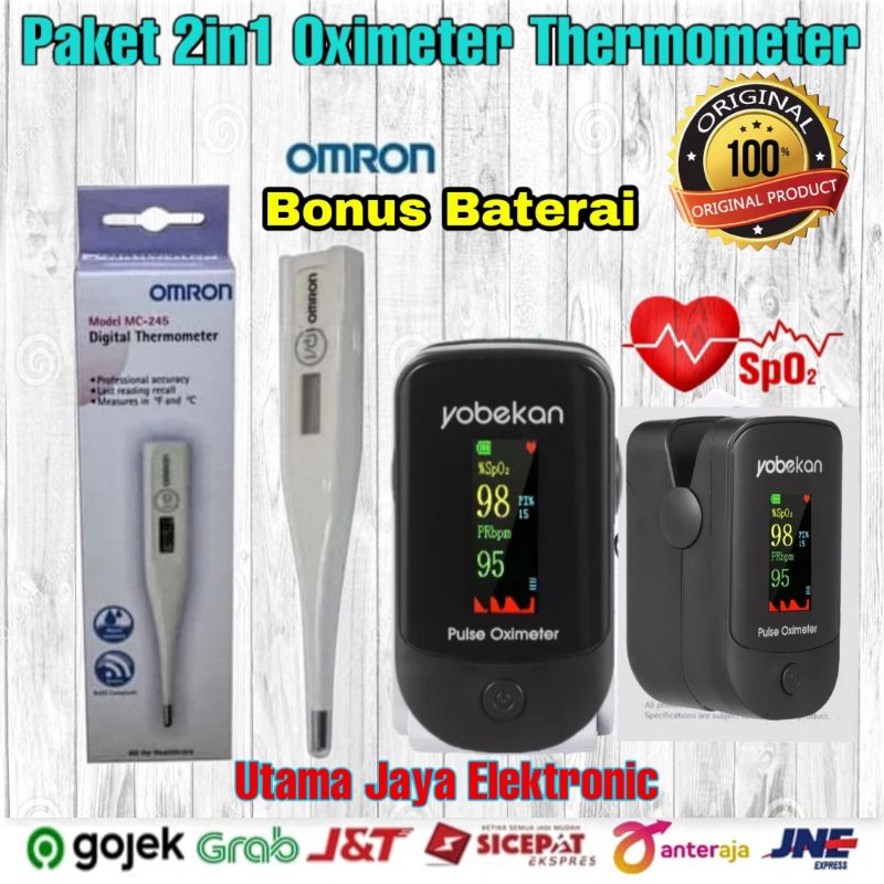 Paket 2in1 Thermometer  Pulse Oximeter Fingertip