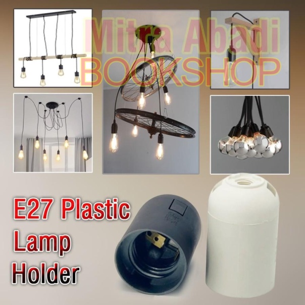 Holder Kap Lampu Plastik E27 Kabel / Tali Tambang DIY