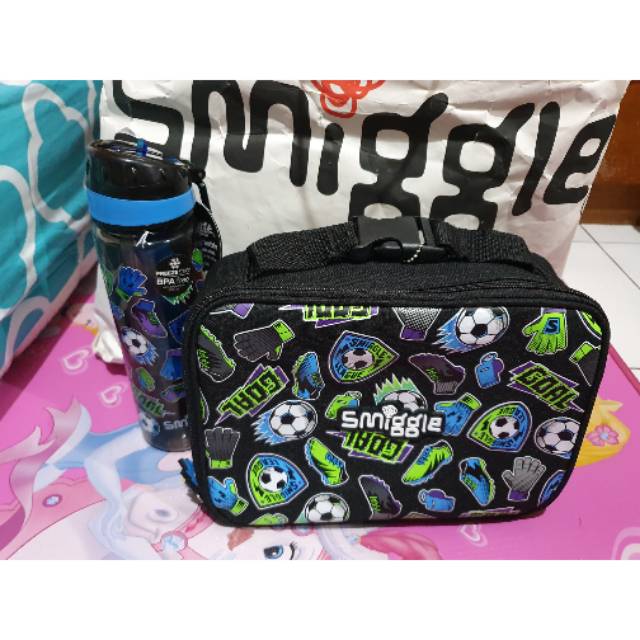 Smiggle Set Lunch Box Poppin + Bottle - Tas Makan + Botol Smiggle