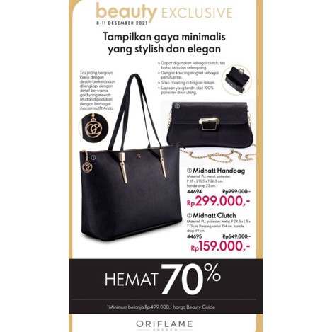 tas oriflame MIDNATT handbag, midnutt clutch