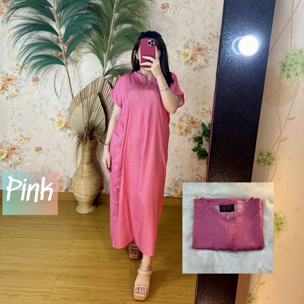 PART1 NCDY HOMEWEAR DASTER PANJANG SEMATA KAKI LD 130cm BUSUI FRIENDLY JUMBO-Pink