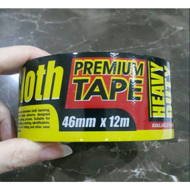 Lakban kain hitam cloth nachi 2" (46mmx12m) premium cloth tape - lakban