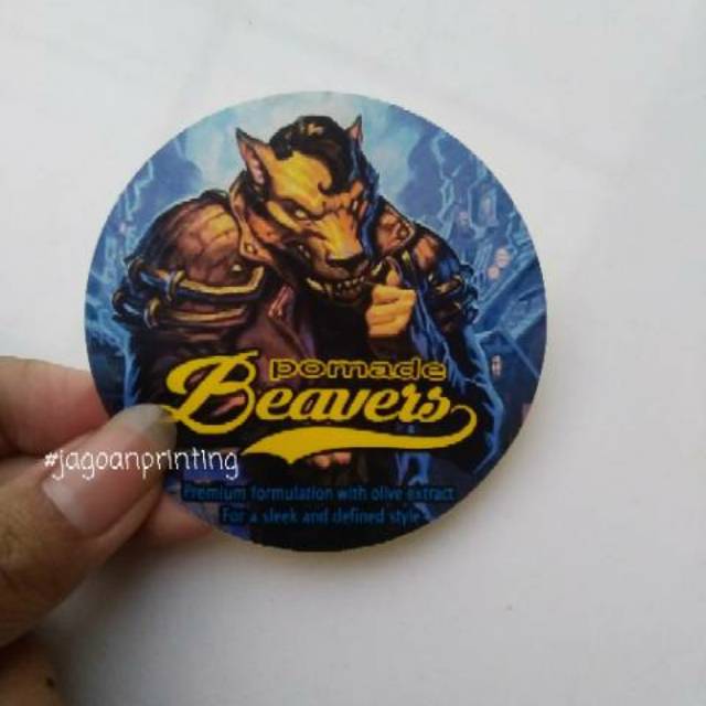 

STIKER LABEL PRODUK POMADE Bentuk Bulat