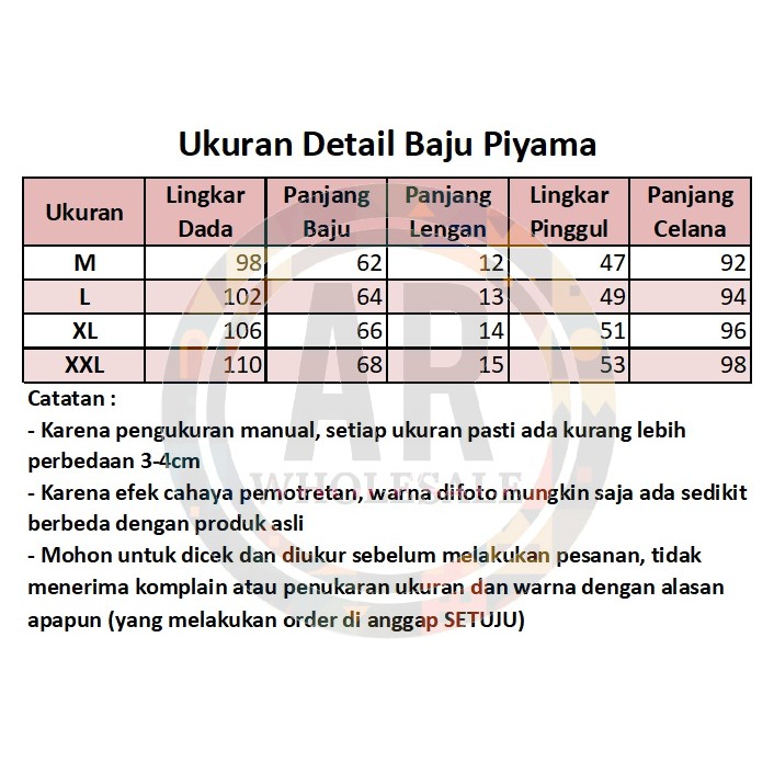 Baju Tidur Piyama Set/Piyama Wanita Import/Baju Piyama Cantik Celana Panjang/Woman Sleep Wear-2