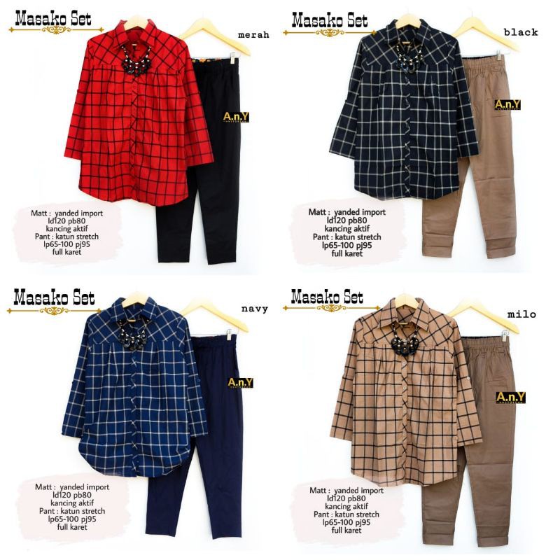 AZRIL - One Set Katun Jumbo Premium Best Seller Masako Set by Fashion Solo