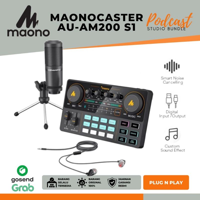 PAKET PODCAST MIXER CONSOLE MAONO AM200-S1 PAKET BUNDLE