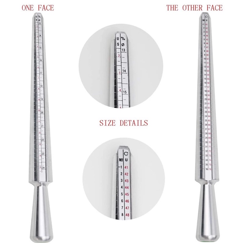 Alat Ukur Cincin Tongkat Ring Sizer Measurement Tool Set Ukuran Jari