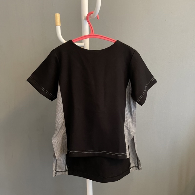 Preloved Black Houndstooth Top