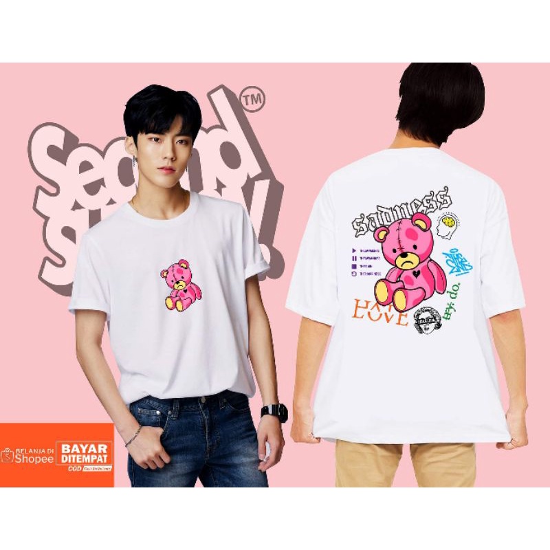 Kaos Distro Sad Teddy Bear Second Sunday | Kaos murah Teddy Bear | kaos distro Teddy bear