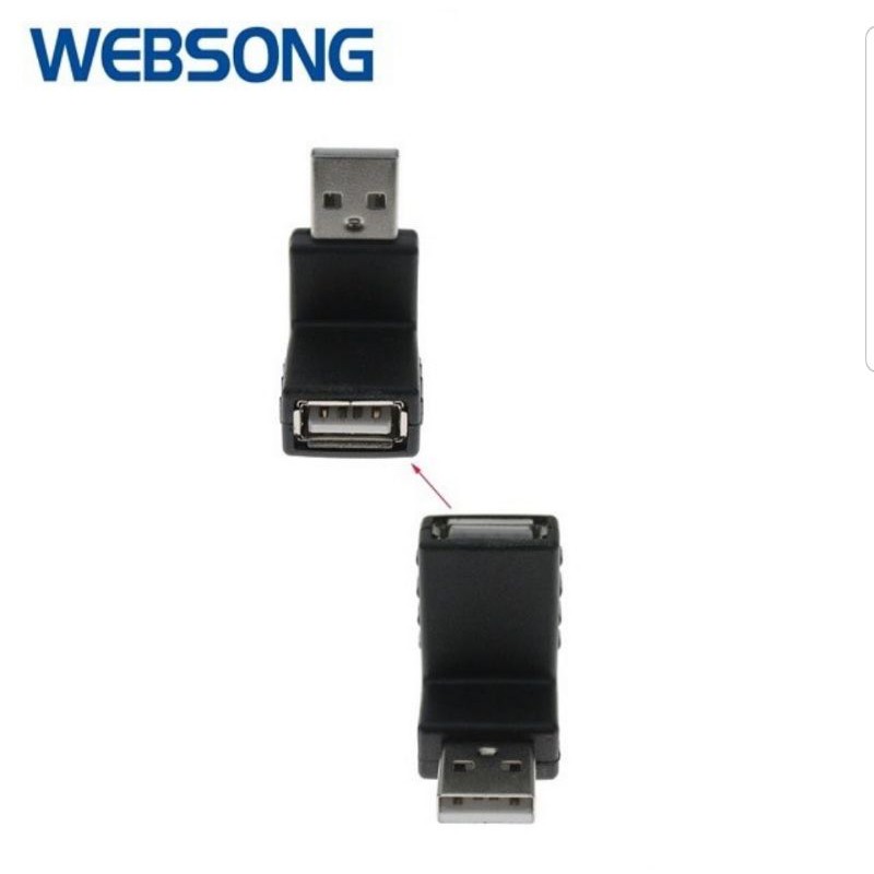 Connector USB Male to Female 90Degree L Shape websong