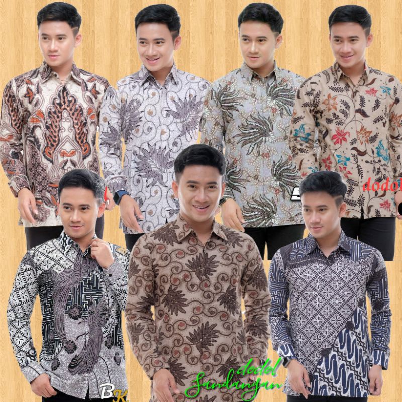 Kemeja Batik warna Abu Abu Grey Cream soft Putih