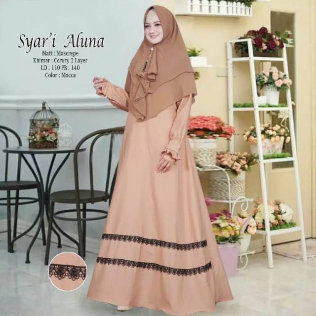 B GAMIS SYARI ALUNA KHIMAR 2 LAYER