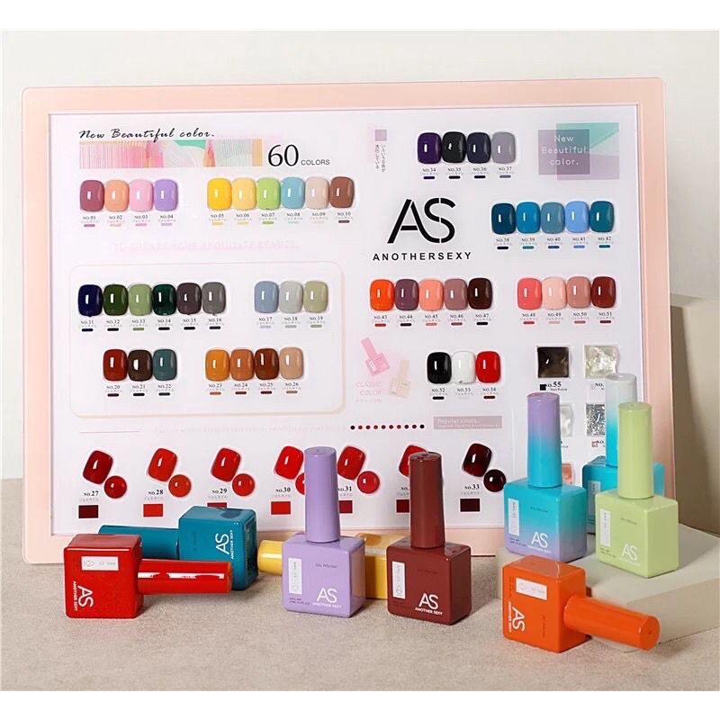 (01-30) AS Nail Gel Satuan Series 60 Warna / Harga Per Botol Nail Gel Polish 15ml / Kutek Gel As Satuan