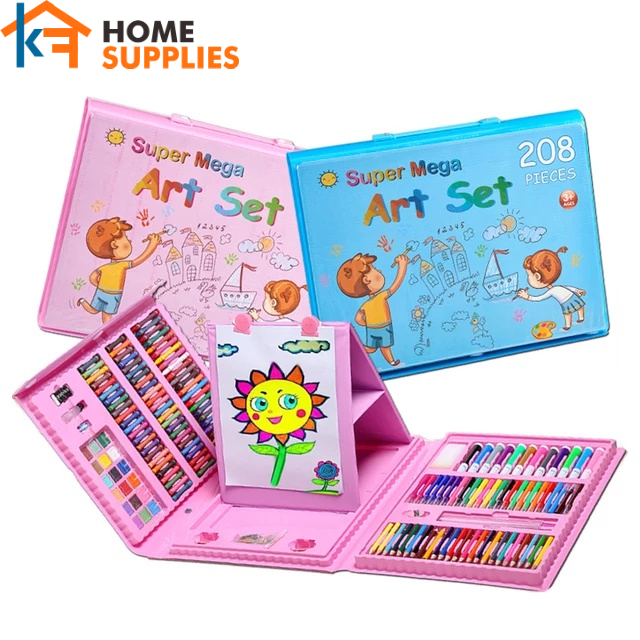 【KF】Oil Pastel 208 Pcs Krayon Set Pensil Warna &amp; Alat Menggambar / Crayon Alat Tulis &amp; Menggambar 208 in 1 Lengkap