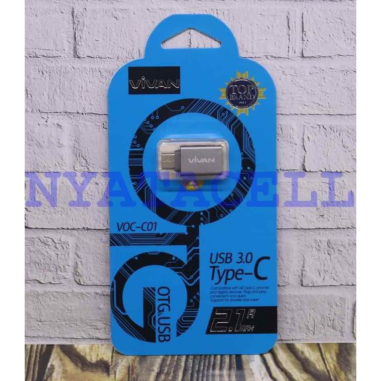 NEW OTG VIVAN VOC-C01 USB 3.0 TO TYPE-C METAL OTG ADAPTER ORIGINAL ANDROID MILENIA