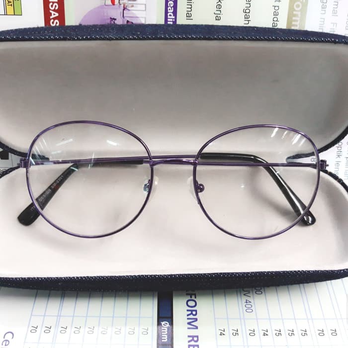 Frame Oval Korea Kacamata Korea Bulat Frame Bulat Frame Metal Kacamata Ungu Berkualitas Shopee Indonesia