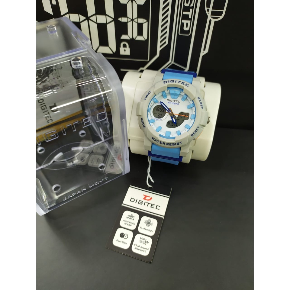 JAM TANGAN DIGITEC BDA 4083T  DUAL TIME ORIGINAL