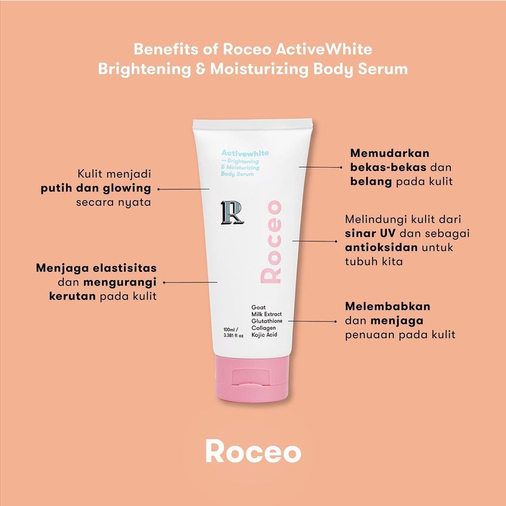 ROCEO Brightening Lightening And Smoothing Underarm Serum - Serum Krim Pemutih Pencerah Pelembab Lipatan Kulit