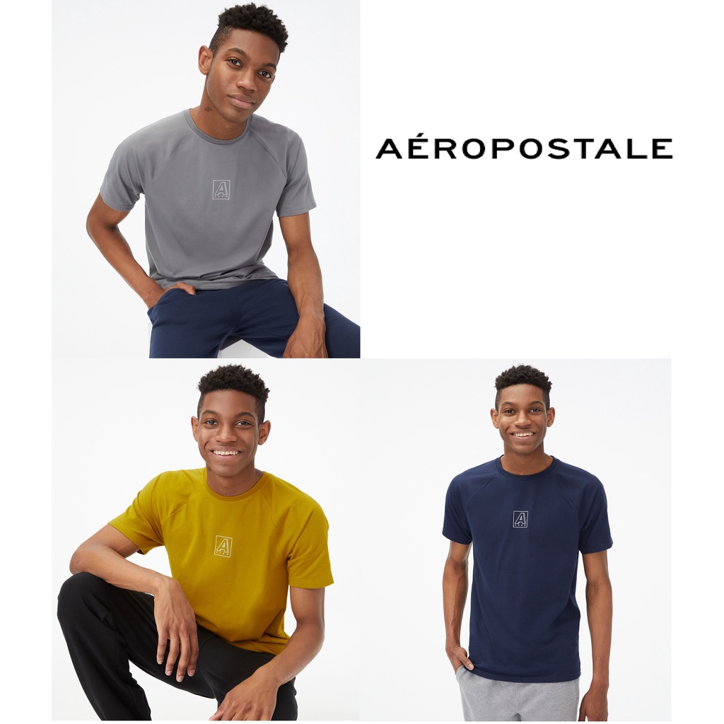 AEROPOSTALE Exclusive Stretch Material T Shirt Raglan Kaos Pria Lembut Original