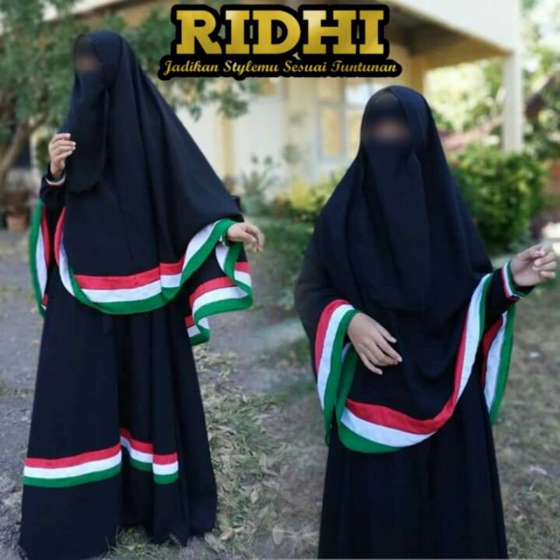 Set setelan Gamis Palestina syari plus khimar free cadar tali baju muslimah Dewasa Syar'i Khimar Sup