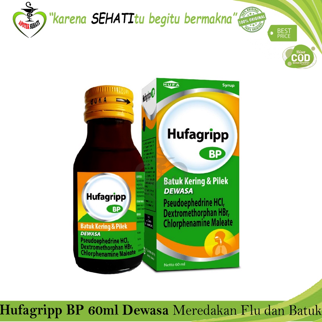 Original Hufagrip BP Sirup Dewasa 60ml Meredakan Batuk dan Flu