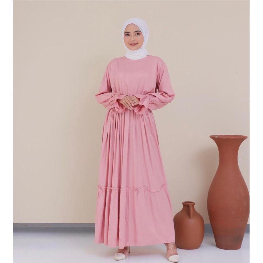 1KG MUAT 4PCS | BARENA GAMIS REMPEL HITS PREMIUM FASHION OOTD SELEBGRAM SYARIAH MUSLIMAH GROSIR