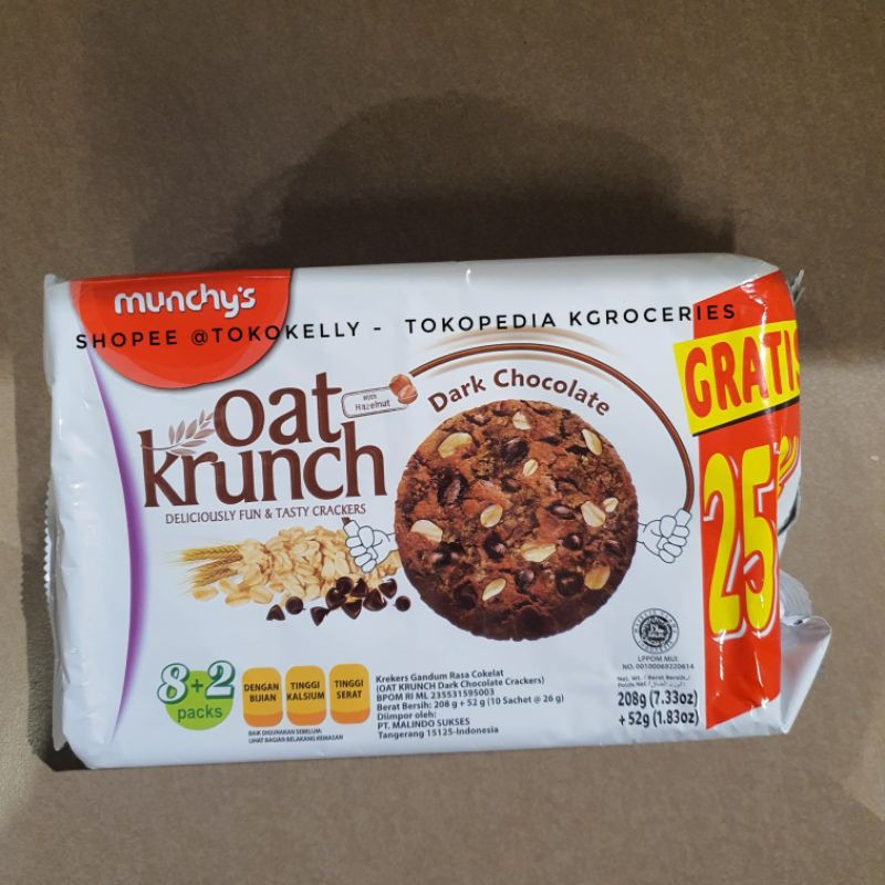 

QH munchys oat krunch biskuit dark chocolate 208gr