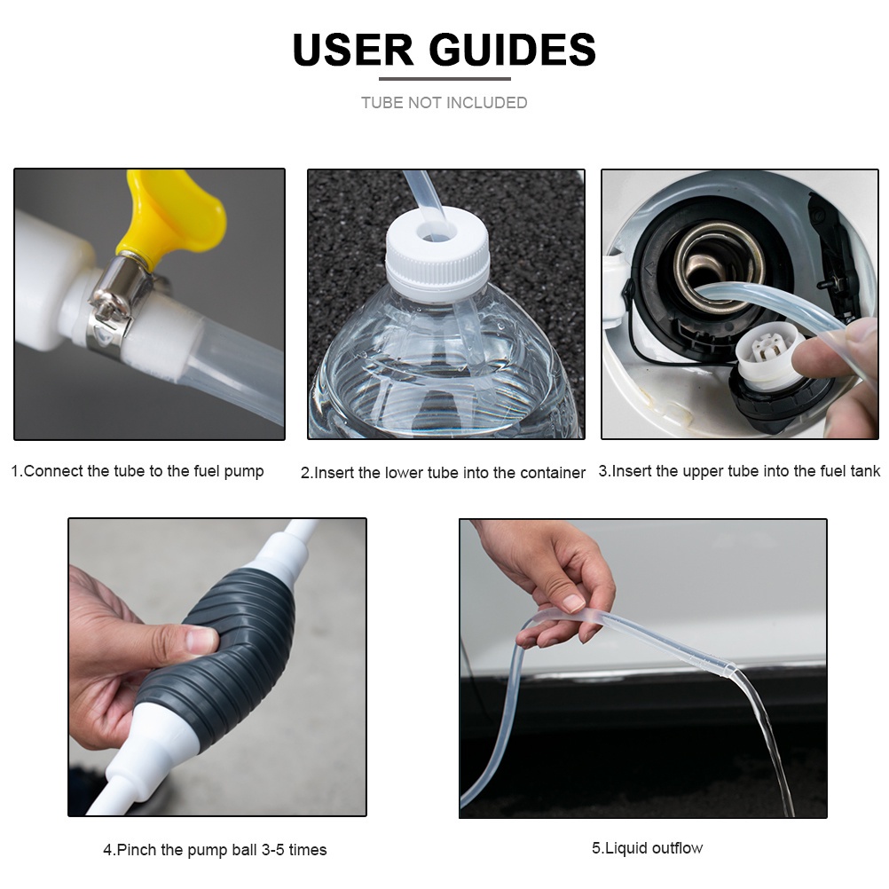 ROW Liquid Transfer Manual Hand Siphon Pump Manual Fuel Pump Petrol Diesel Transfer Tools Portable New Universal Durable Liquid Water