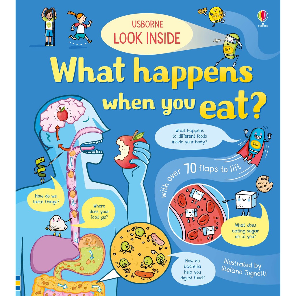 Look Inside What Happens When You Eat by Emily Bone USBORNE Board Book