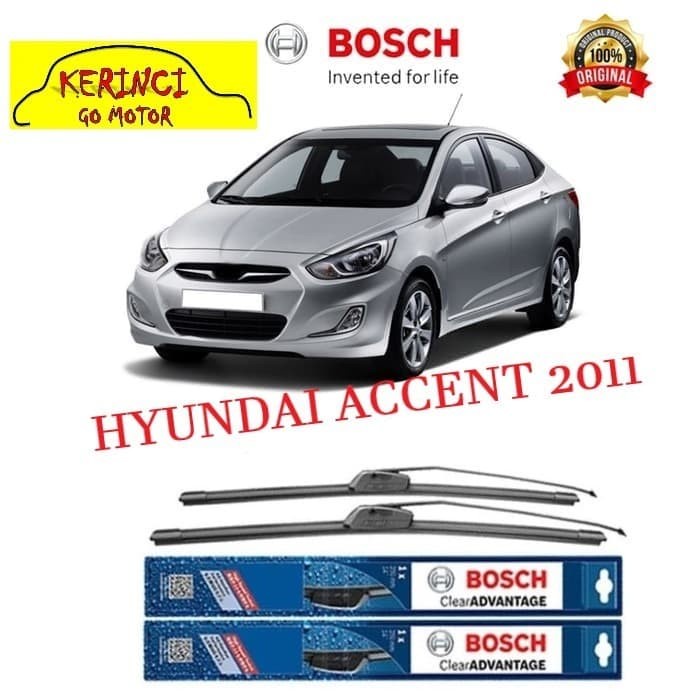 WIPER BOSCH CLEAR ADVANTAGE HYUNDAI ACCENT 2011 20&quot; &amp; 18&quot; SEPASANG