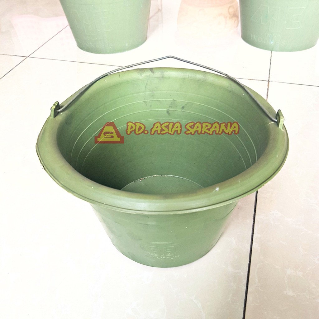 Ember Cor Plastik Hijau Kecil Anti Pecah / Ember Semen Tukang Bangunan