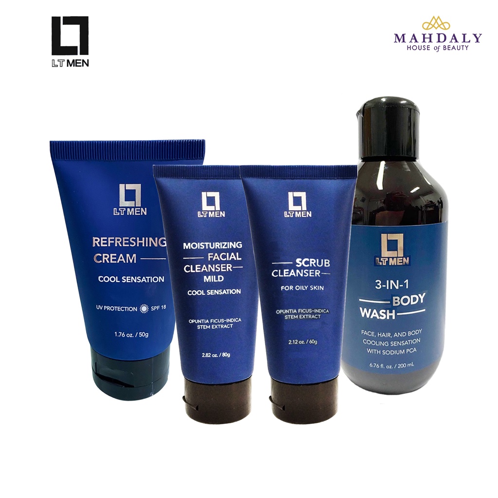 Jual LT MEN Series I 3in1 Body Wash I Refreshing Cream I Scrub Cleanser ...